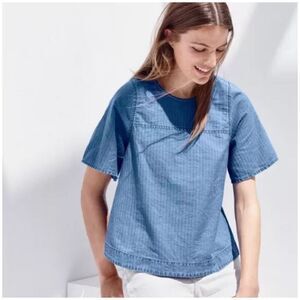 J. Crew Indigo Swing Top Chambray blouse 100% cotton size XS